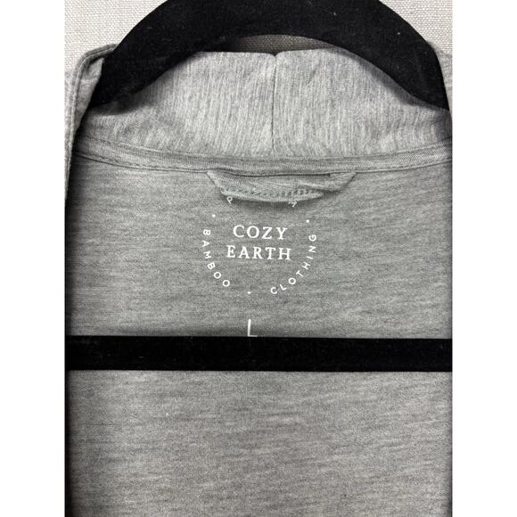 Excellent Cozy Earth Womens Grey Bamboo Kimono Robe Large - Picture 2 of 7